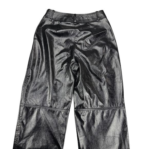 WILFRED Aritzia Funk Glossy Vinyl High Rise Slim Fit Pant Sz 2 Black - Picture 8 of 8